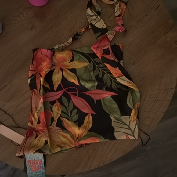 NWT Dress Forum Tropical halter tie back top M - Picture 5 of 5